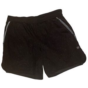 Hind Motion Men’s Black Speckled Lined Athletic Running Shorts XL